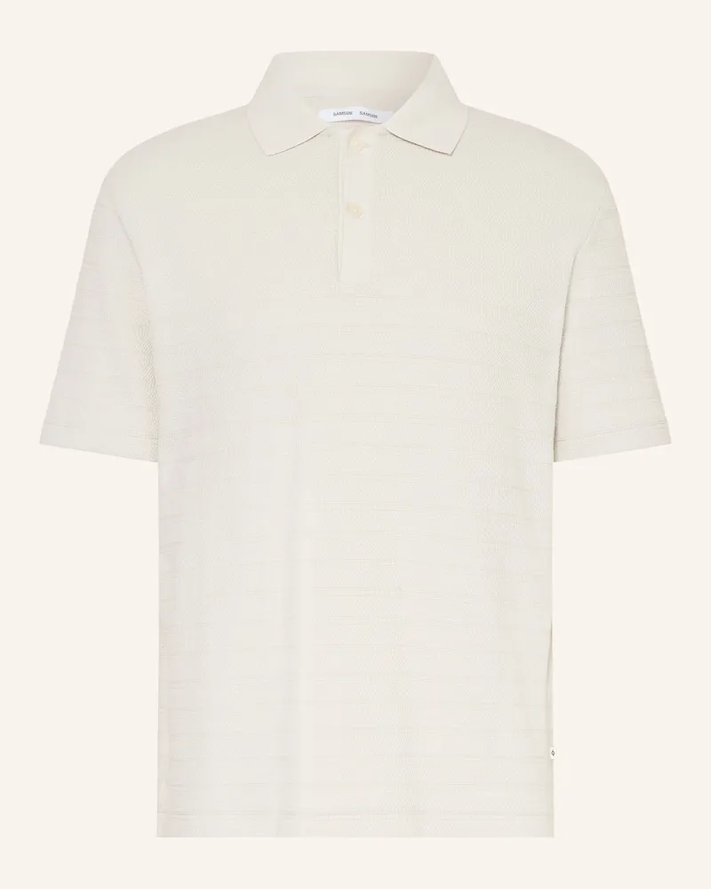 Samsøe & Samsøe Strick-Poloshirt Sajase beige Hellgrau