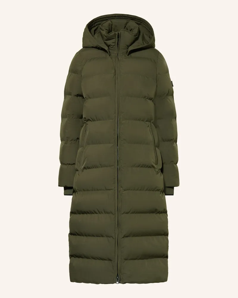 Wellensteyn Steppmantel GOLDMINE EXTRA LONG mit abnehmbarer Kapuze Dunkelgrün