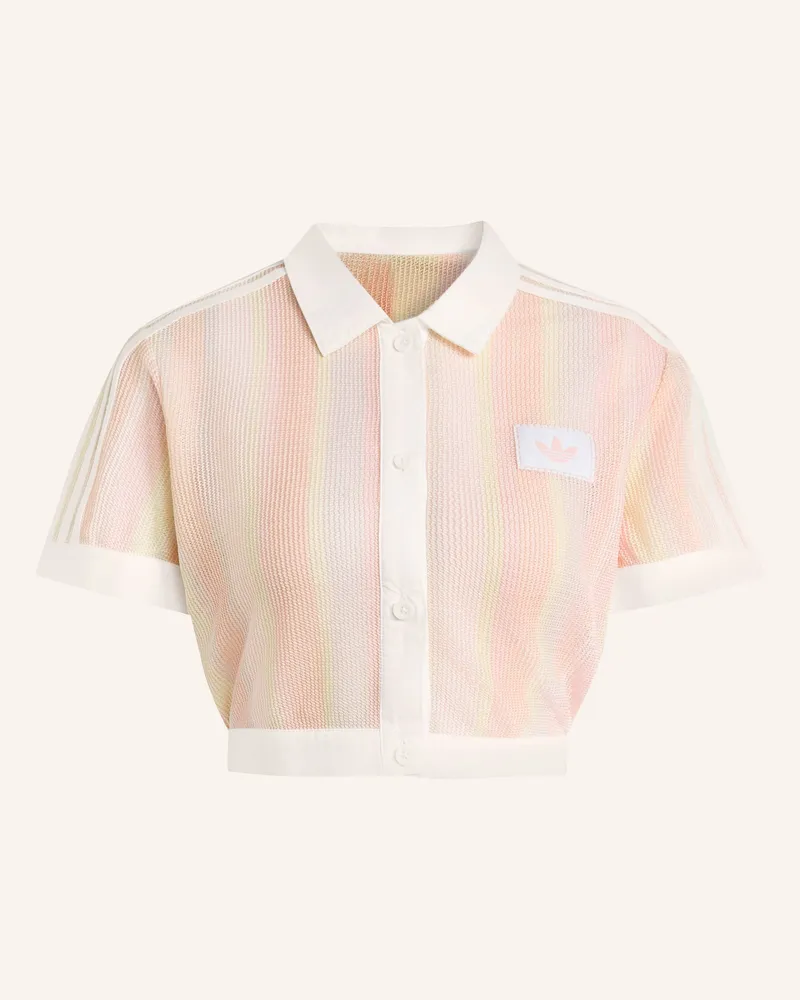 adidas Poloshirt Striped Cropped rosa Hellrosa