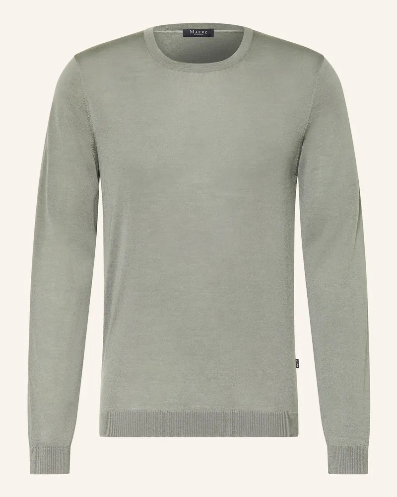Maerz Pullover Aus Merinowolle gruen Khaki
