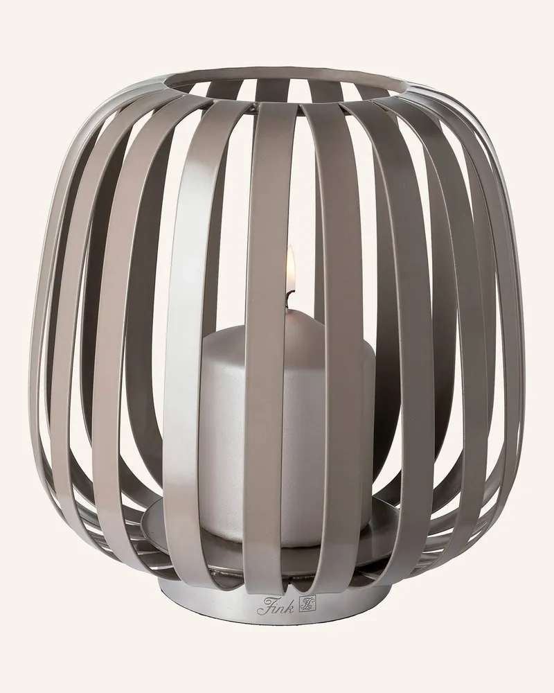 Fink Windlicht Ohne Glas Mambaia braun Silber