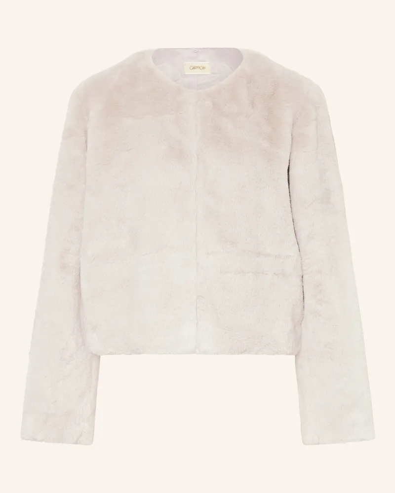 Cartoon Kunstpelz-Jacke grau Hellgrau