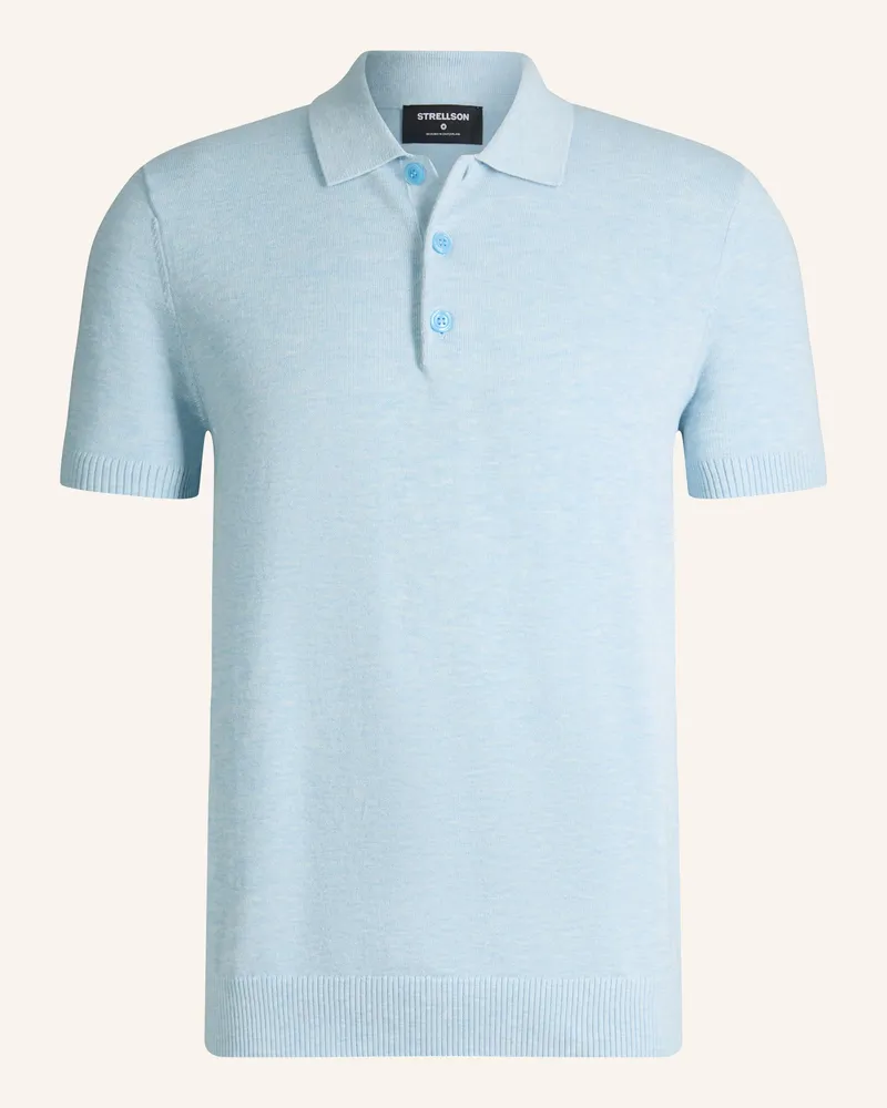 Strellson Strick-Poloshirt Loic blau Hellblau