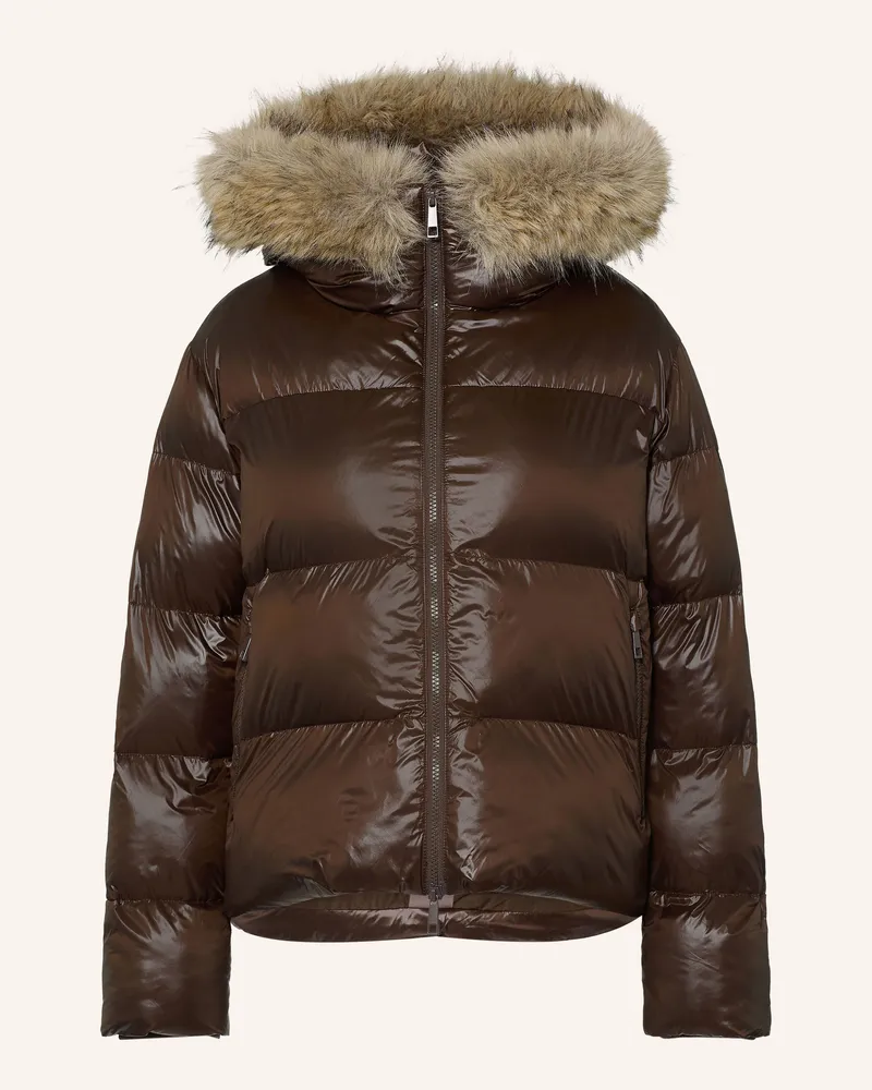 Darling Harbour Steppjacke Mit Kunstfell braun Dark