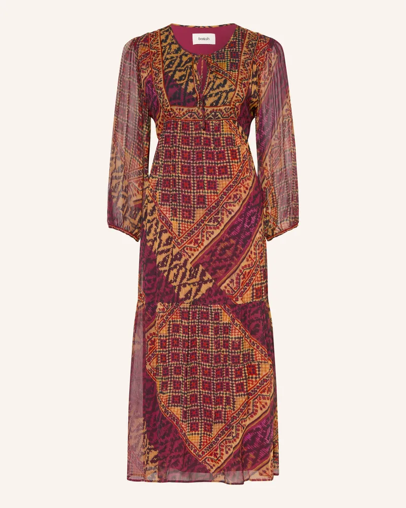 ba&sh Kleid Oria Mit Rüschen rot Dunkellila