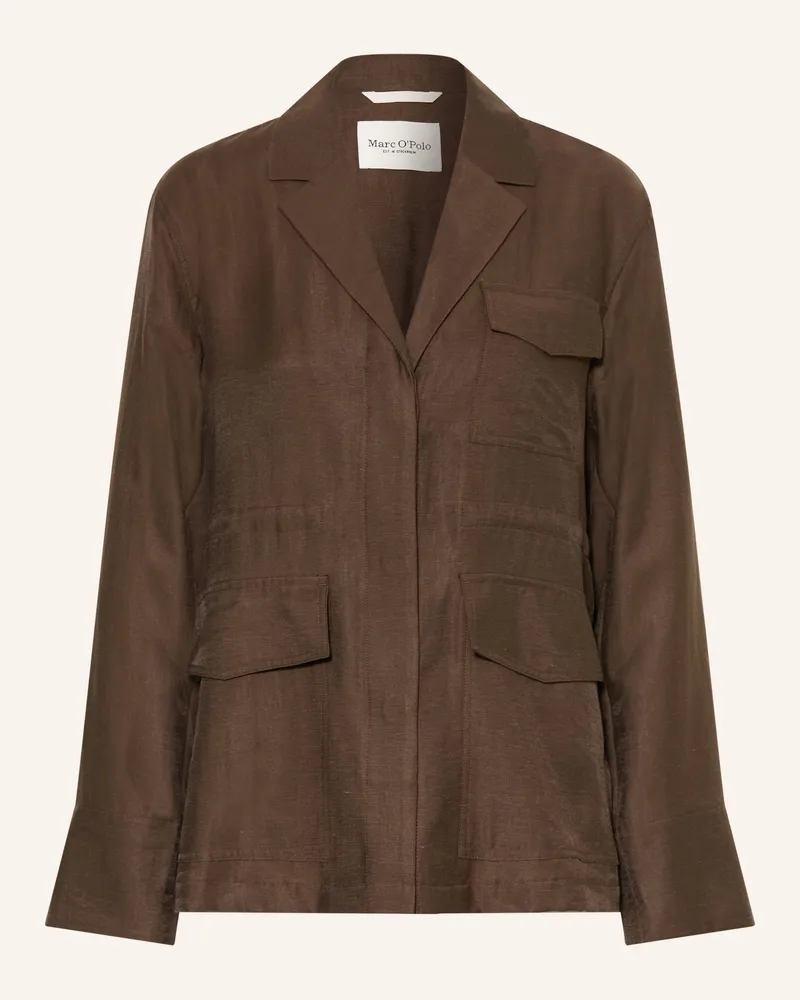 Marc O'Polo Overshirt gruen Dunkelbraun