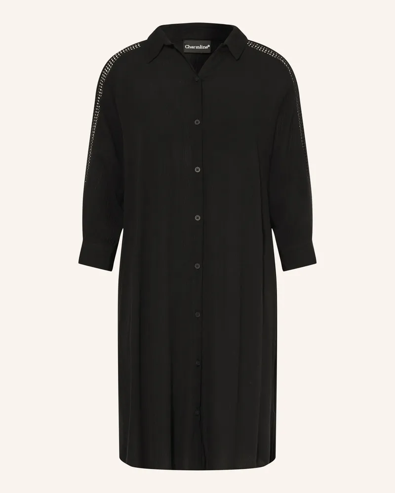 Charmline Strandkleid Caftan Mit Spitze Und 3/4-Arm schwarz Schwarz