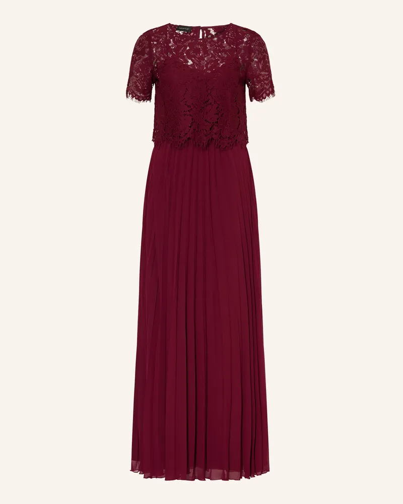Apart Set: Abendkleid Und Blusenshirt Aus Spitze rot Dunkelrot