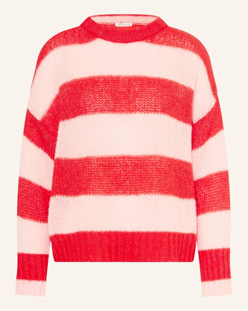 Mrs & HUGS Pullover Mit Cashmere rot Hellrosa