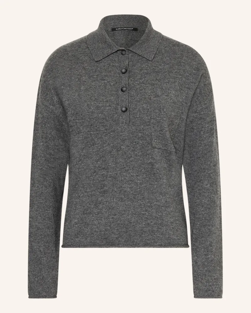 Luisa Cerano Strick-Poloshirt grau Grau