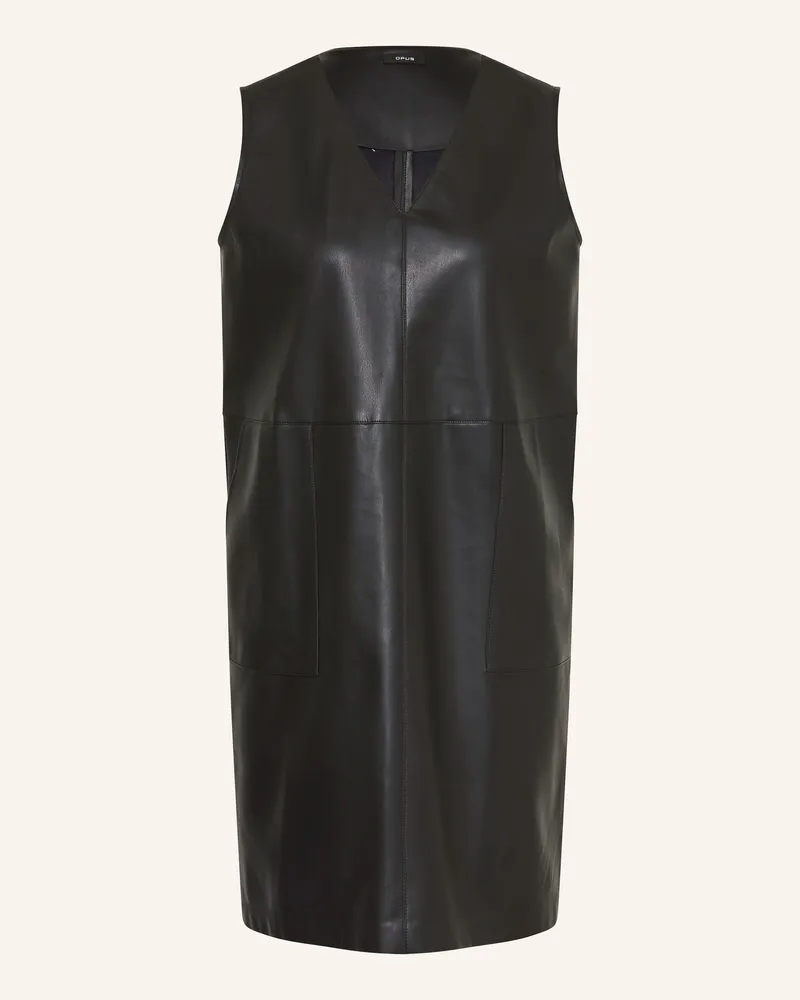 OPUS Kleid WANCY in Lederoptik Schwarz