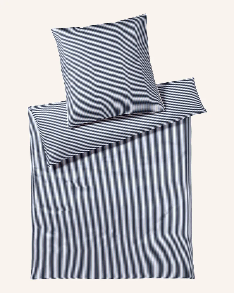 elegante Bettwäsche Hamburger Streifen blau Blau