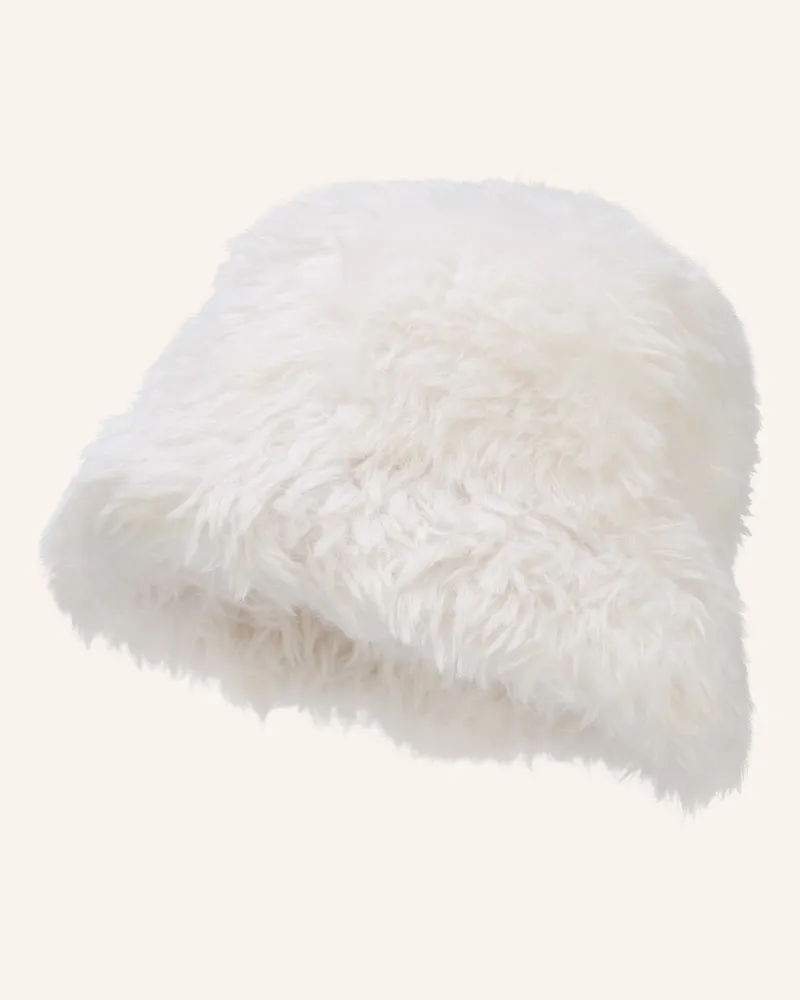Perfect Moment Bucket-Hat Aus Kunstfell weiss Creme