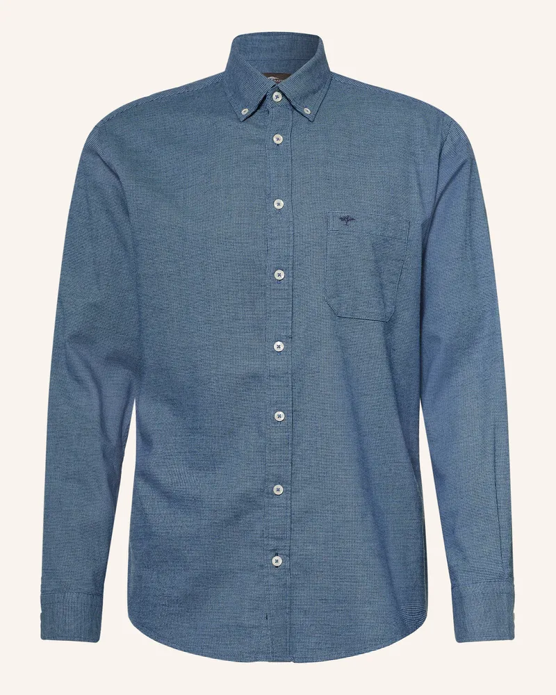 Fynch-Hatton Flanellhemd Regular Fit blau Dunkelblau