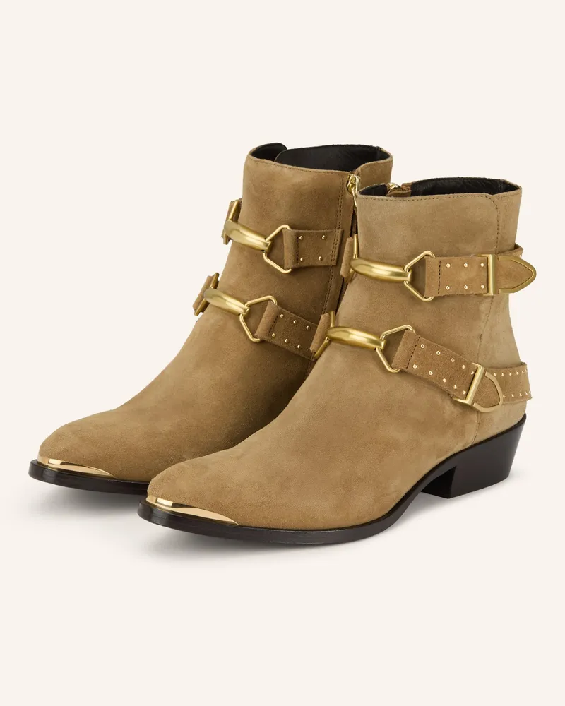 Isabel Marant Stiefeletten Zalya Mit Nieten beige Camel
