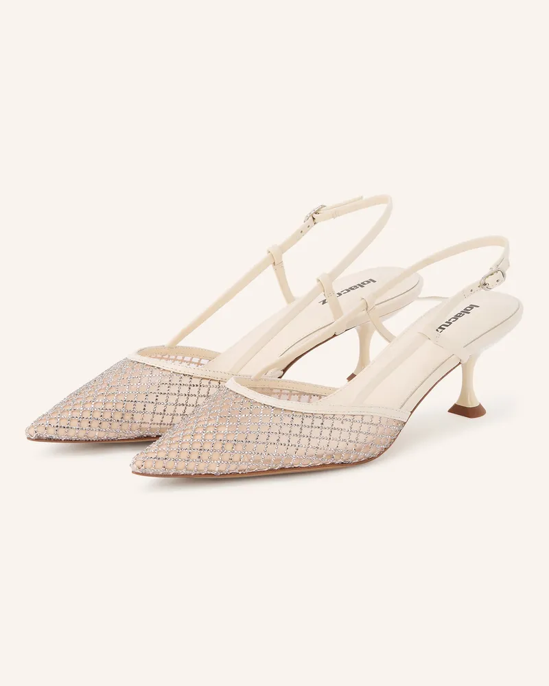 Lola Cruz Slingpumps Ruby 55 Mit Schmucksteinen weiss Ecru
