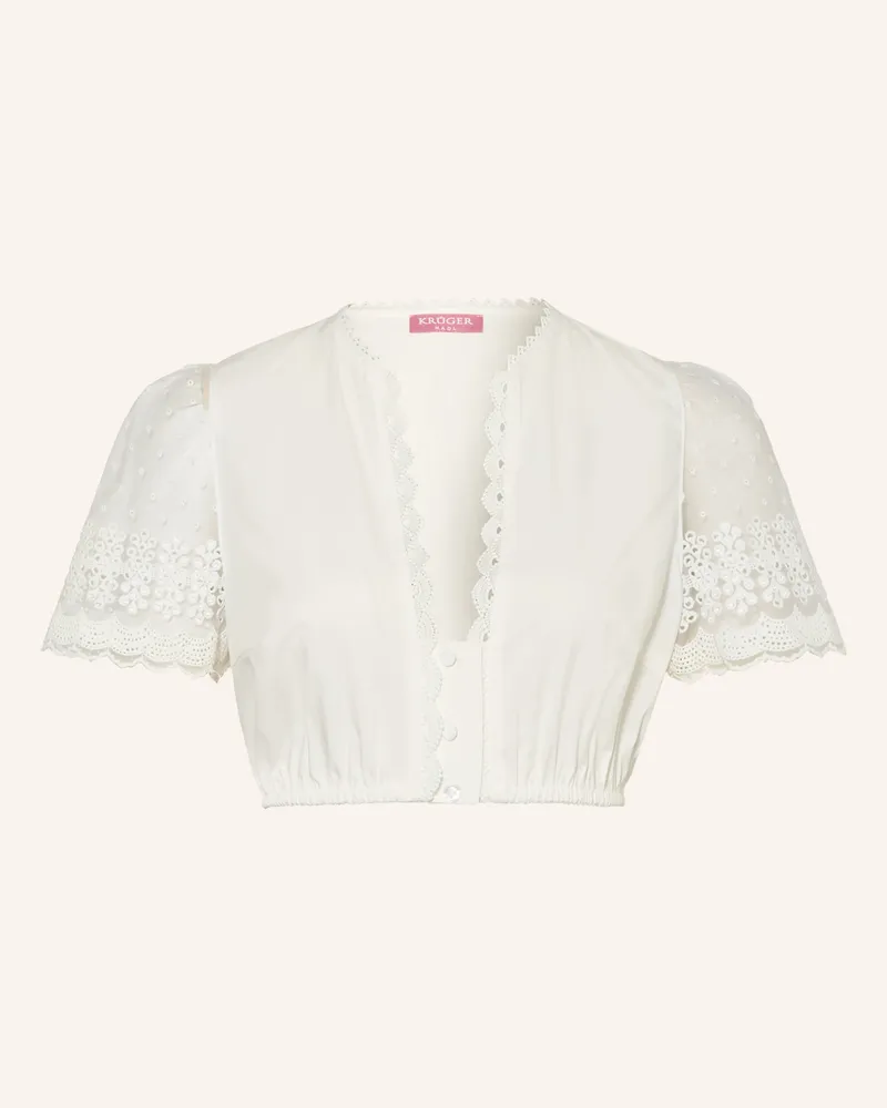 Krüger Dirndbluse mit Spitze Weiss
