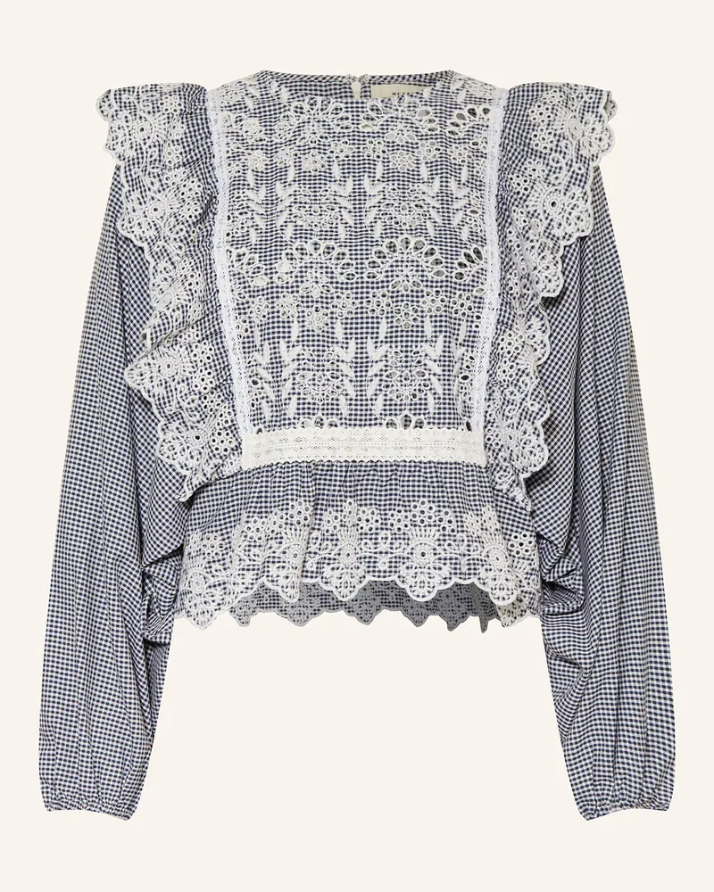 Max Mara Blusenshirt ORAZIO mit Lochspitze Dunkelblau