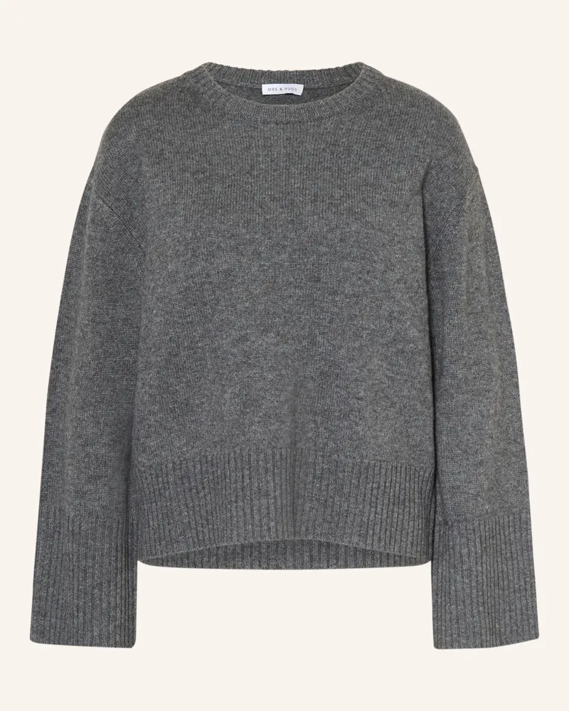 Mrs & HUGS Pullover Mit Cashmere grau Dunkelgrau