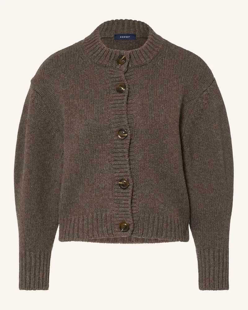 Soeur Strickjacke Leonard Mit 3/4-Arm braun Dunkelbraun