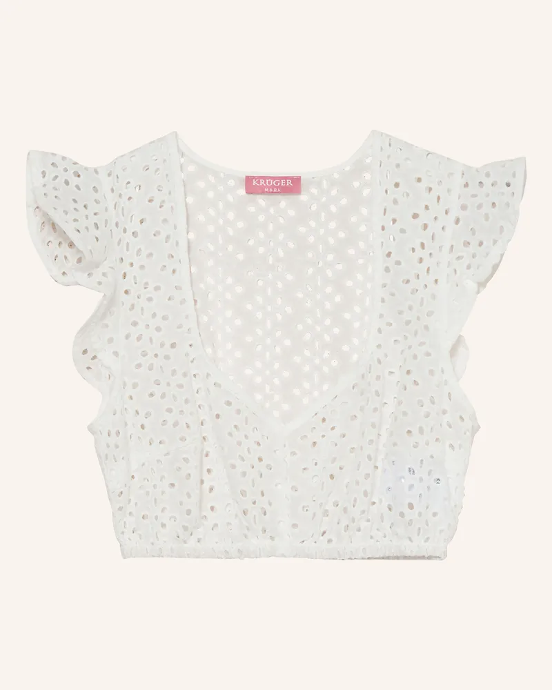 Krüger Dirndlbluse Jemma Aus Lochspitze weiss Weiss