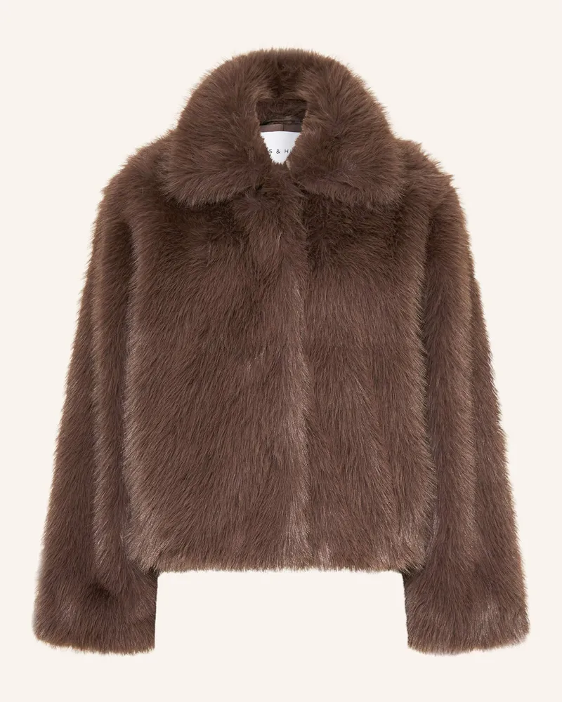 Mrs & HUGS Kunstfell-Jacke braun Braun