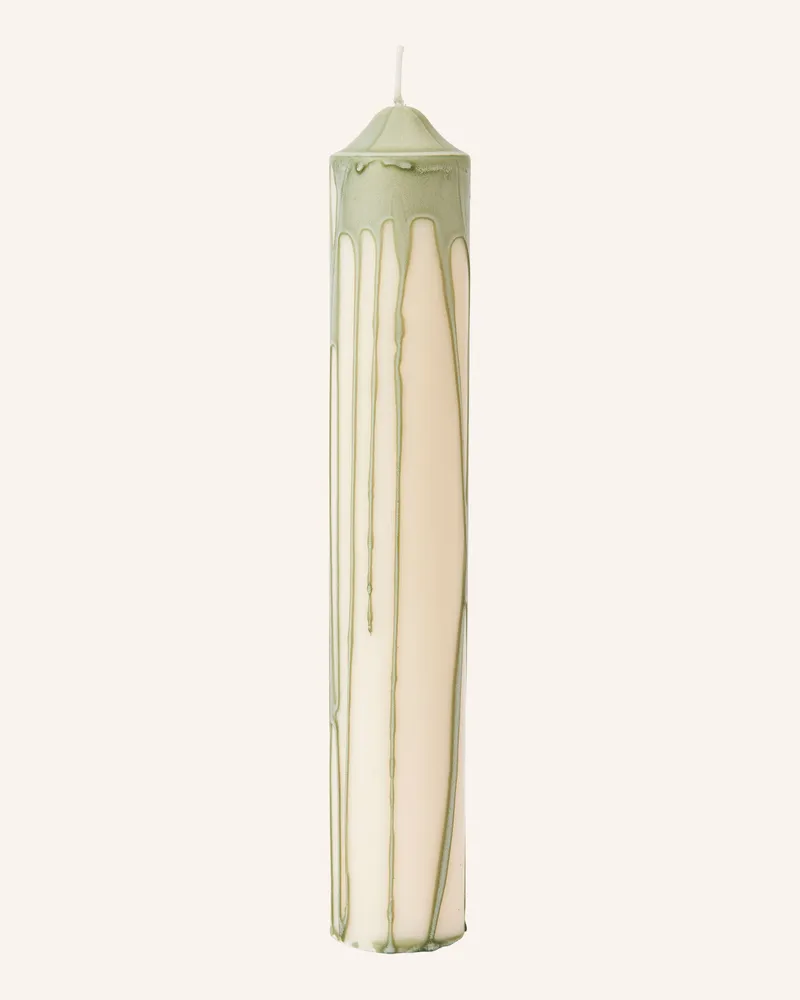 ferm LIVING Stabkerze Dryp gruen Weiss