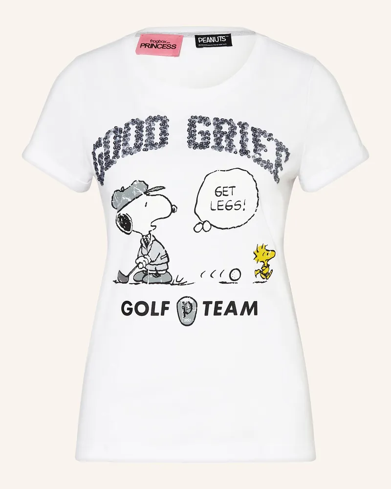 Frogbox T-Shirt mit Pailletten Weiss