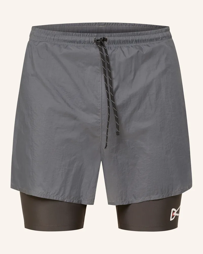 District Vision 2-in-1-Laufshorts Grau
