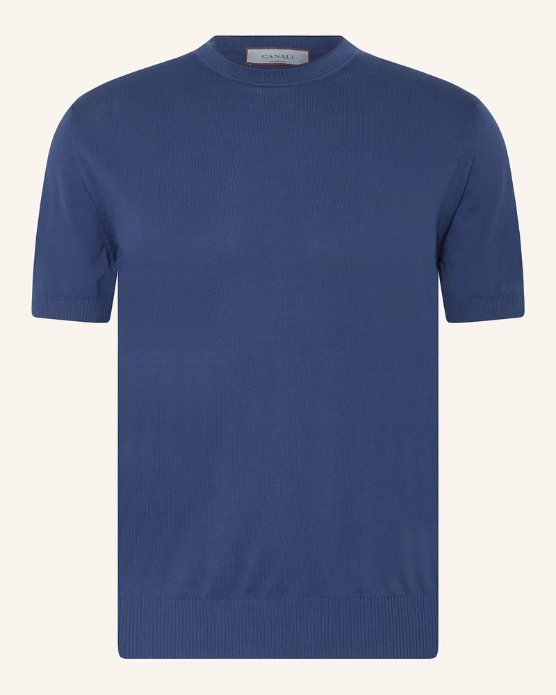 Canali Strickshirt Dunkelblau