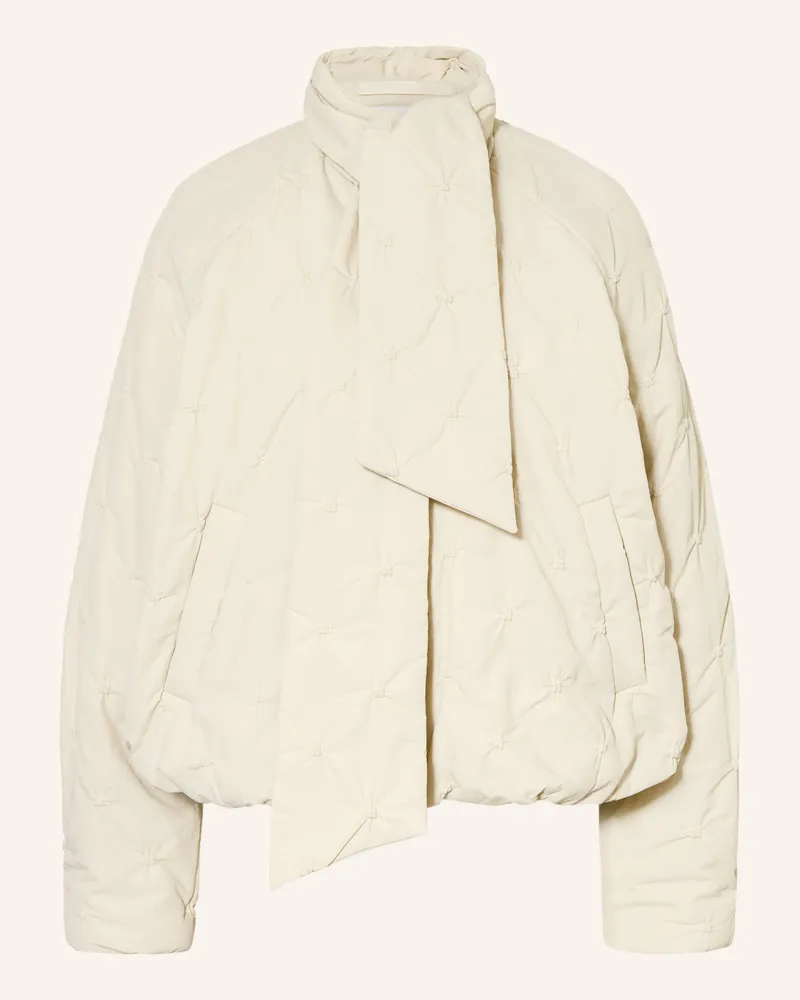 Y.A.S Steppjacke Mit Abnehmbarem Schal weiss Beige