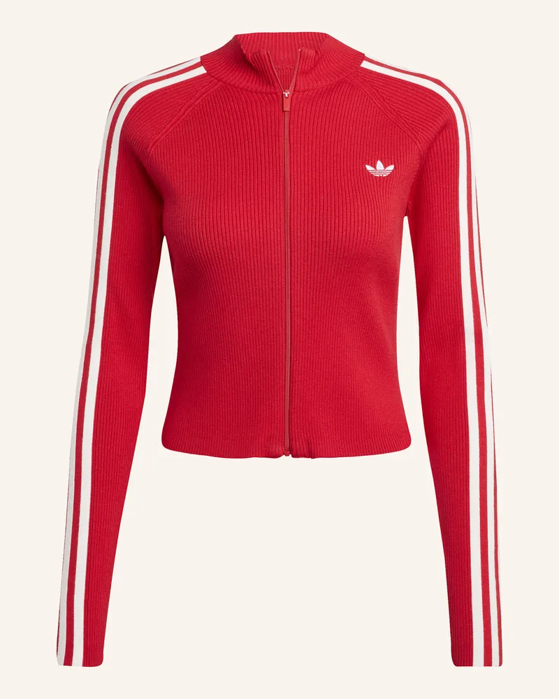 adidas Strickjacke ADICOLOR 3 STRIPES SLIM KNIT Rot