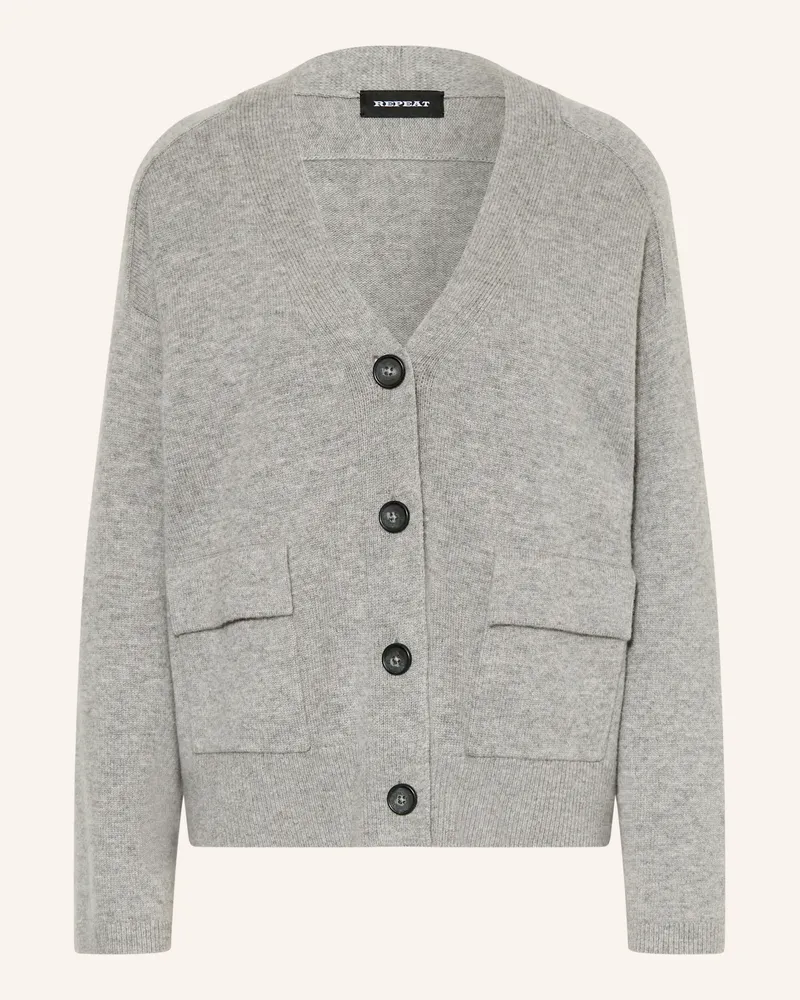 Repeat Strickjacke Mit Cashmere grau Grau