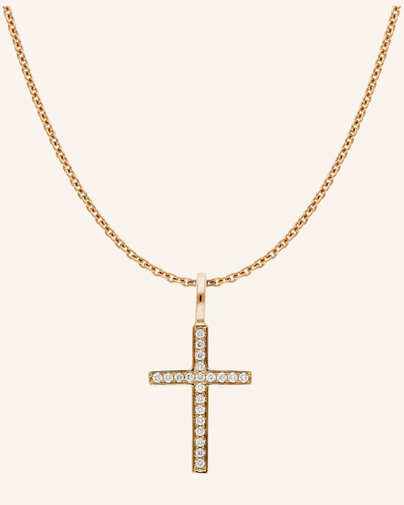 CADA Kette SMALL TURIN CROSS Rosegold