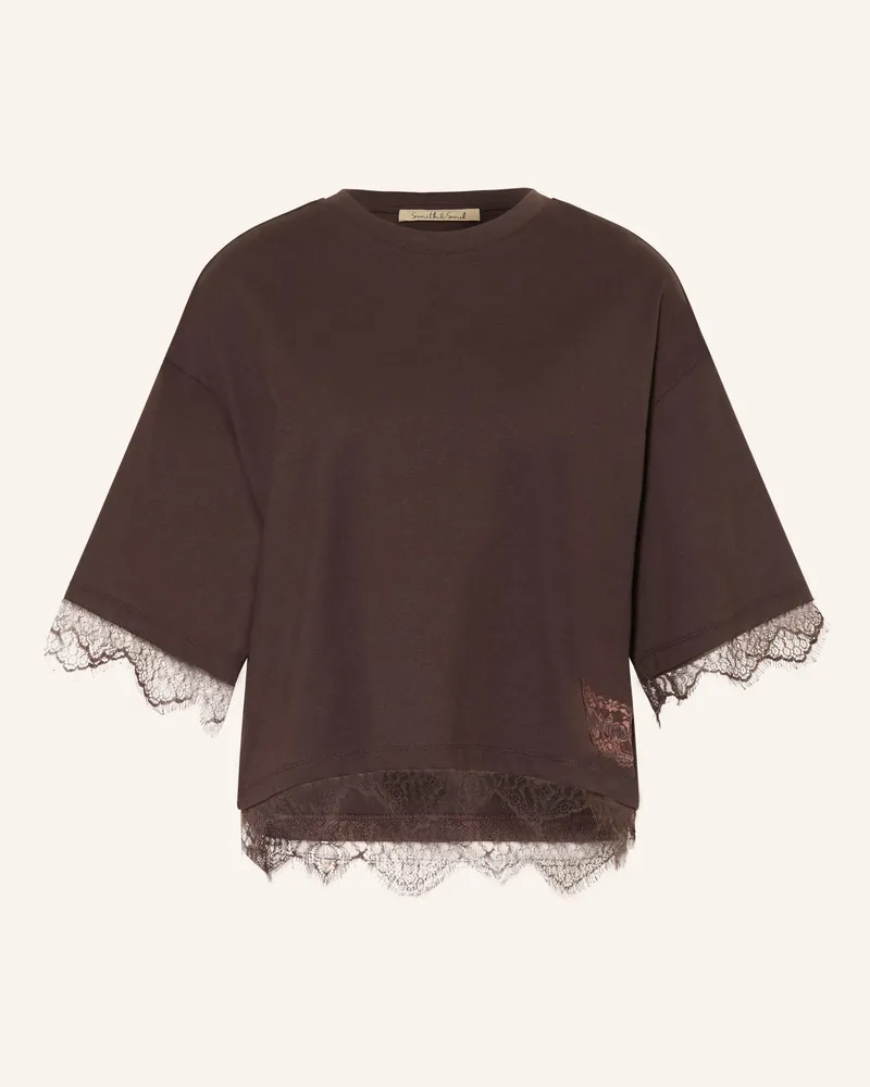 Smith & Soul T-Shirt Mit Spitze braun Dunkelbraun