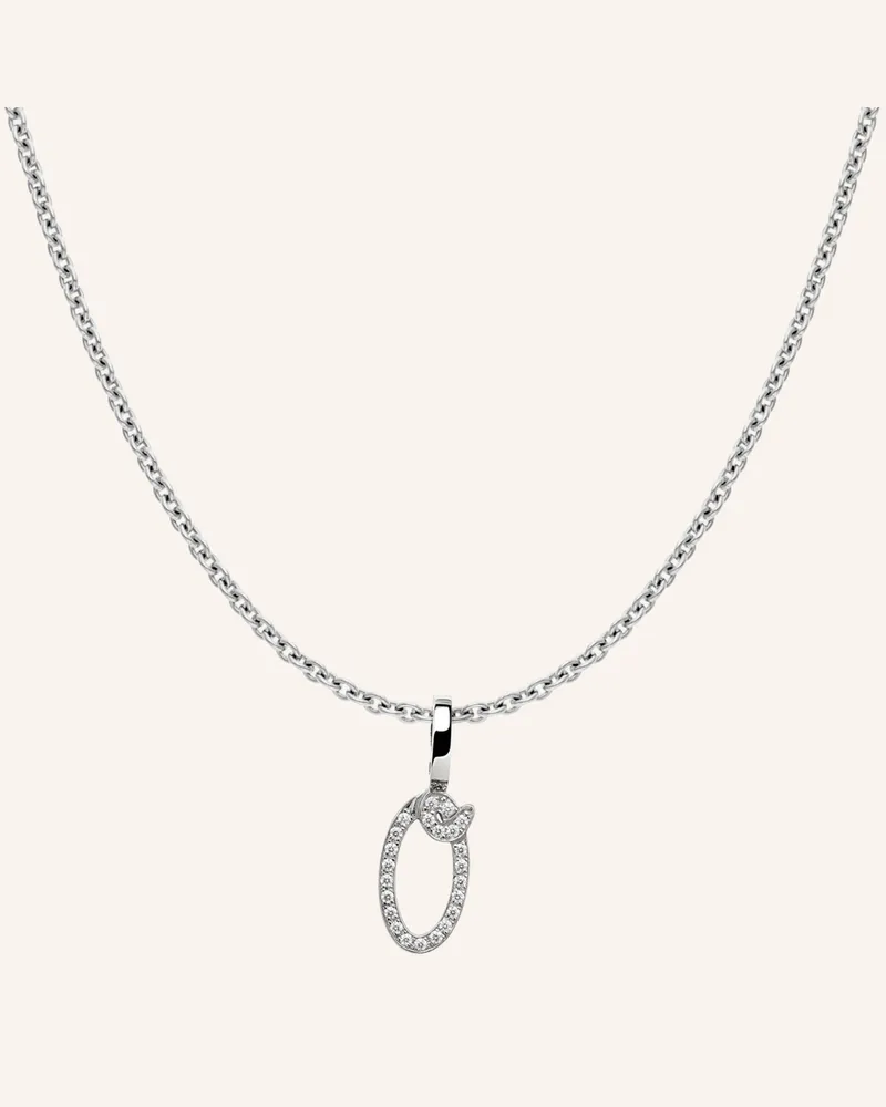 CADA Kette Tiny Diamond Letter O silber Weissgold