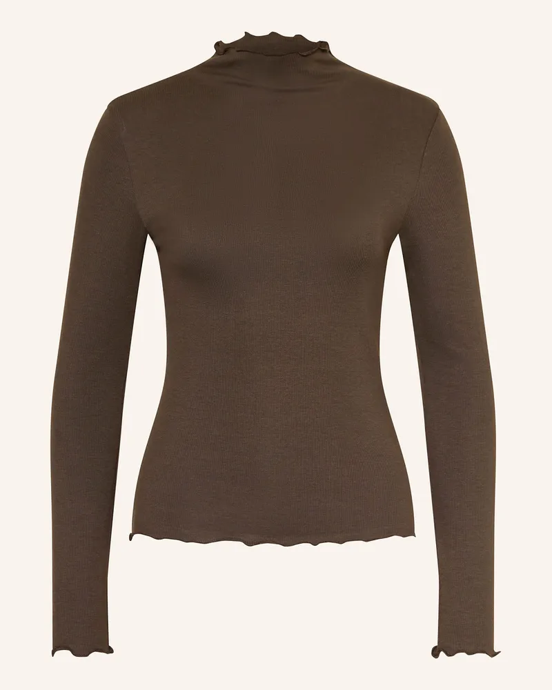 Darling Harbour Longsleeve mit Rüschen Chocolate