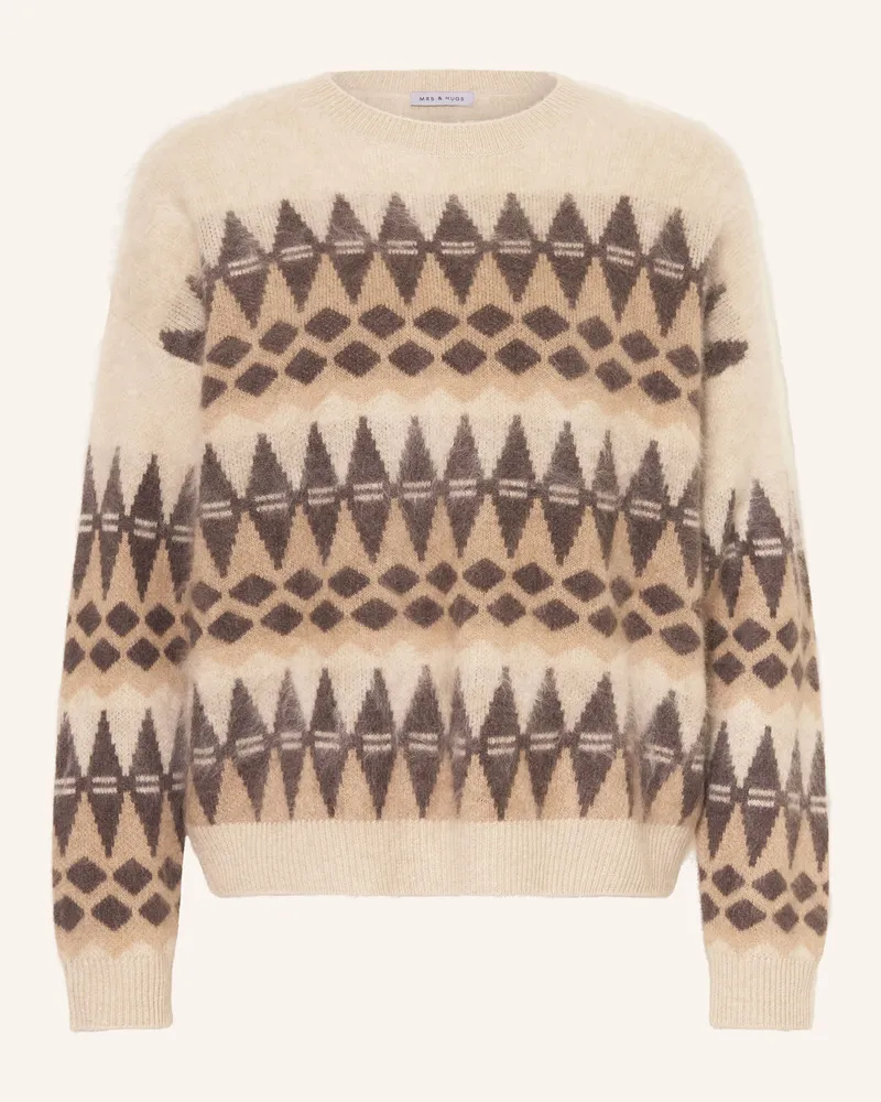 Mrs & HUGS Cashmere-Pullover Hellbraun