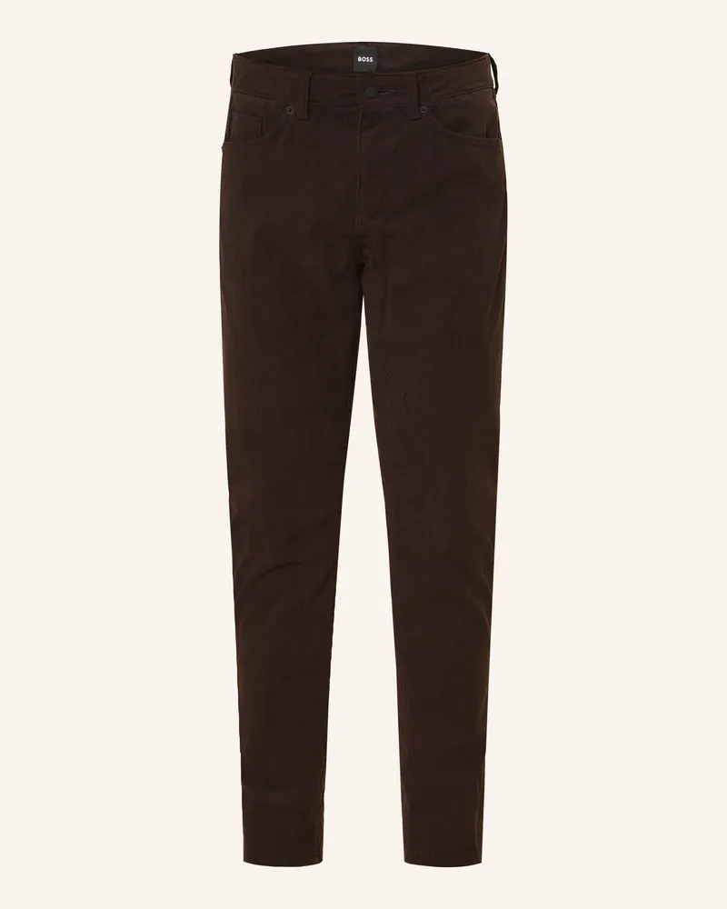 HUGO BOSS Cordhose Delaware Slim Fit braun 202