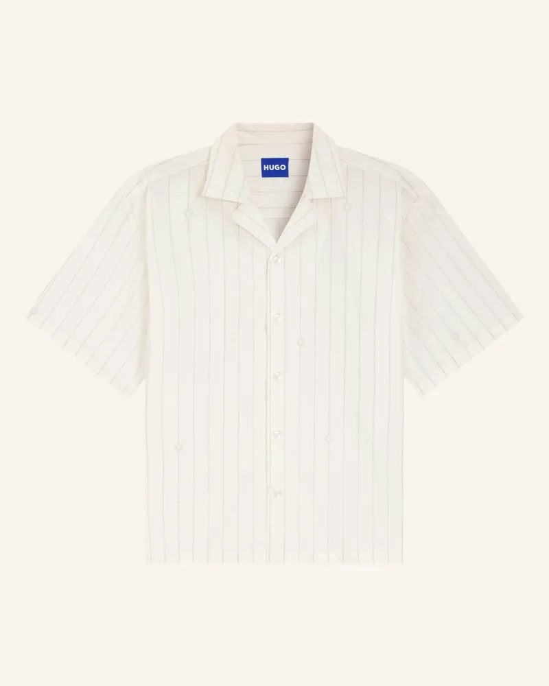 HUGO BOSS Resorthemd Eligino Comfort Fit weiss Ecru