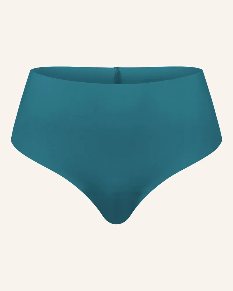 Ehrlich Textil 3er Pack Light Touch High Waist Brazil String Aus Weichem Modal - Nahtlose Kanten blau Blau