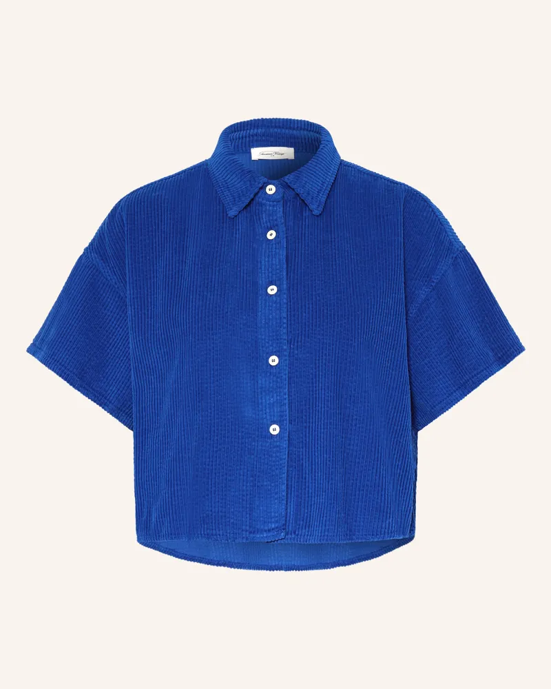 American Vintage Hemdbluse PADOW aus Cord Blau