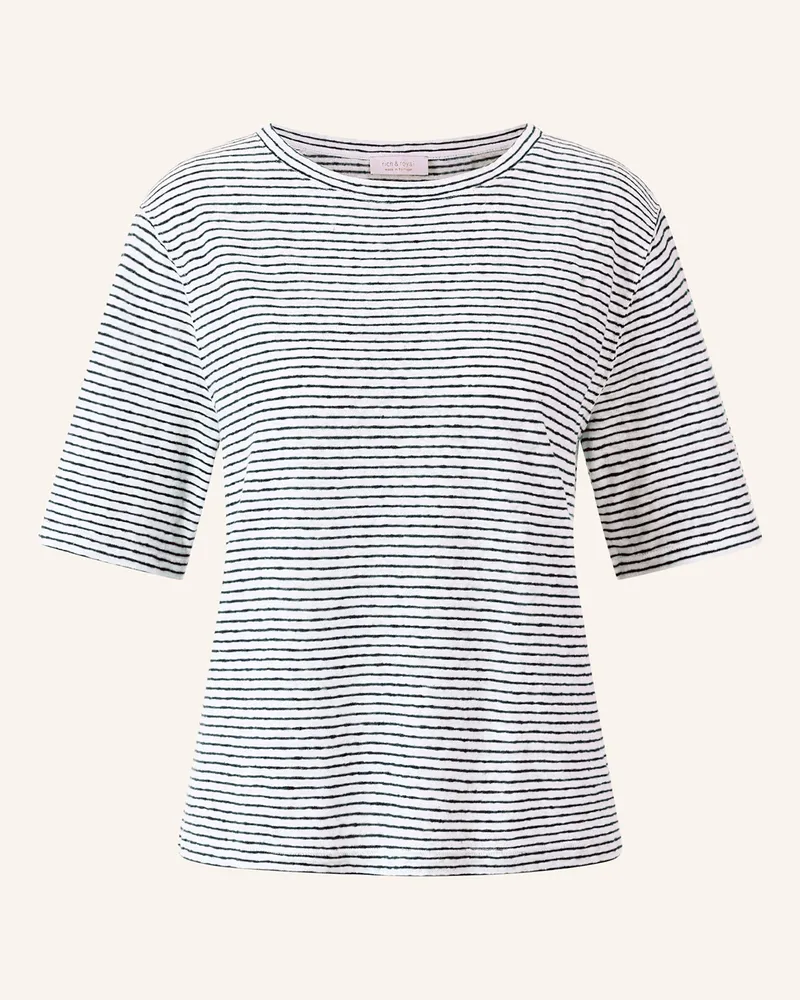 Rich&Royal T-Shirt mit Leinen Dunkelblau