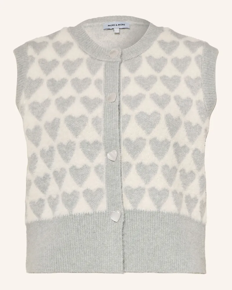 More & More Strickweste grau Hellgrau