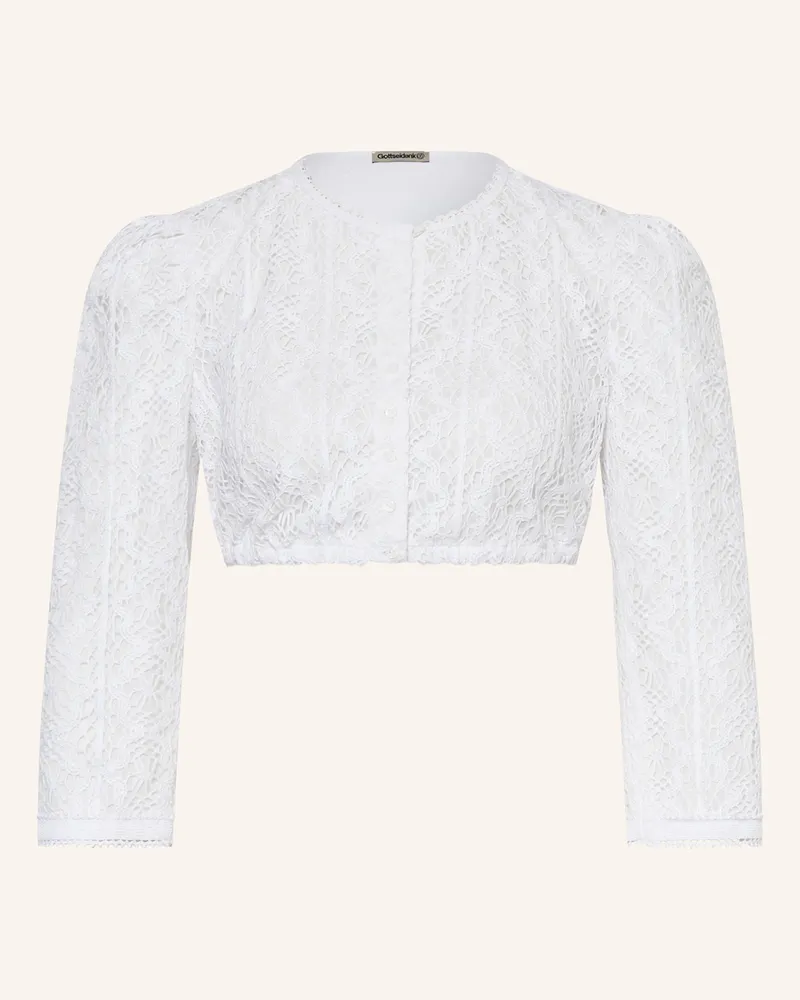 Gottseidank Dirndlbluse Mariella Aus Spitze Mit 3/4-Arm weiss Weiss