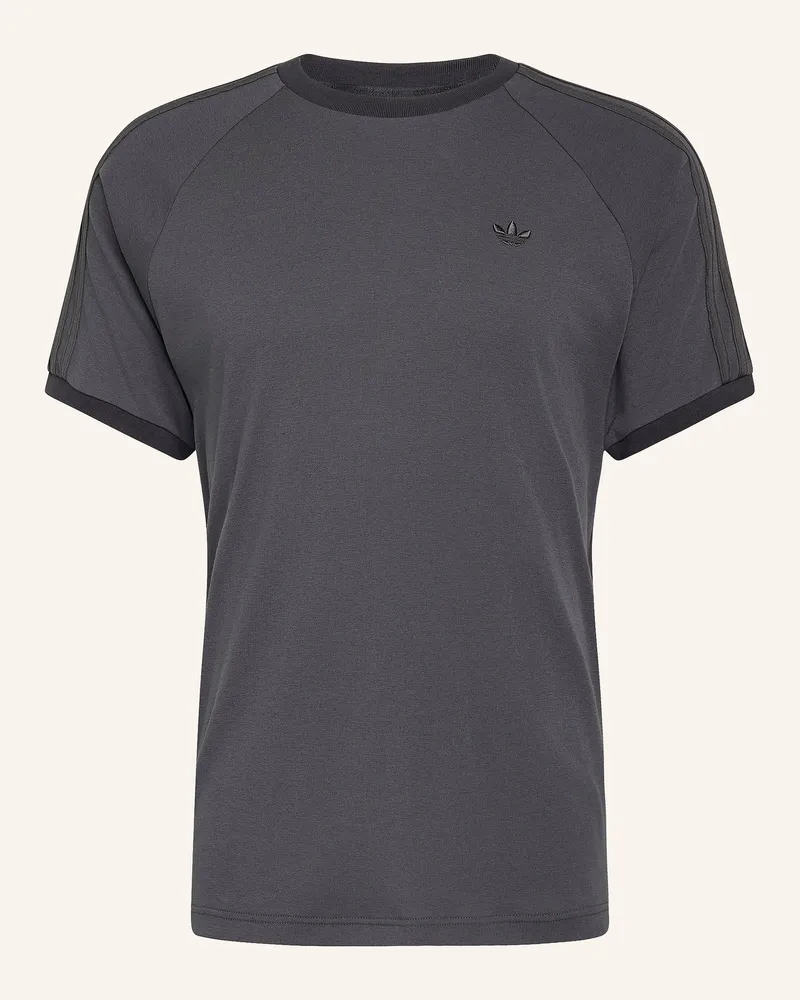 adidas T-Shirt 3-Streifen schwarz Dunkelgrau