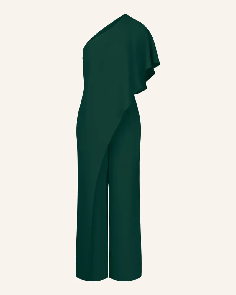 Apart One-Shoulder-Jumpsuit Dunkelgrün