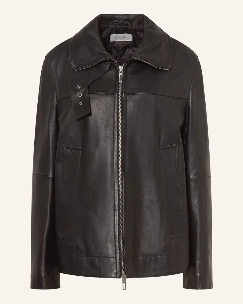 SPORTMAX Lederjacke Spxciocca schwarz Schwarz