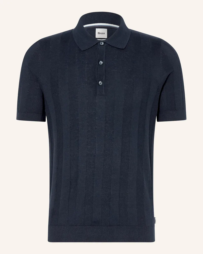 Brax Strick-Poloshirt Pascal blau Dunkelblau