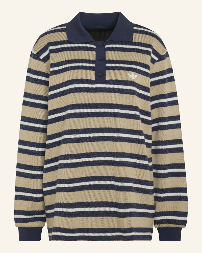 adidas Strick-Poloshirt Striped beige Beige